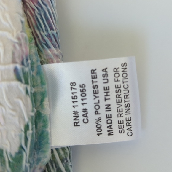 KOMAROV | White & Floral Long Crinkle Dress with Cap Flutter Sleeves, Size S - Picture 9 of 16